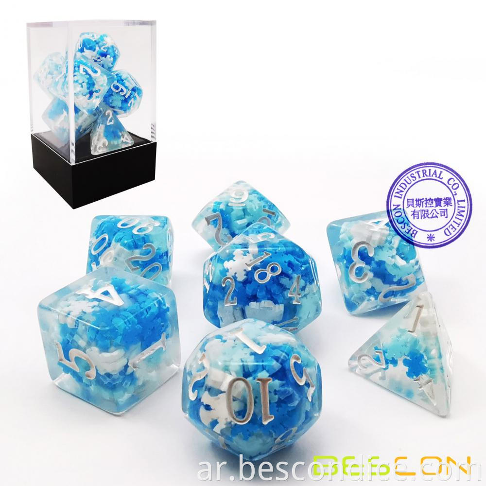 Snowflake Stuffed Poly Rpg Dice Set Of 7 5